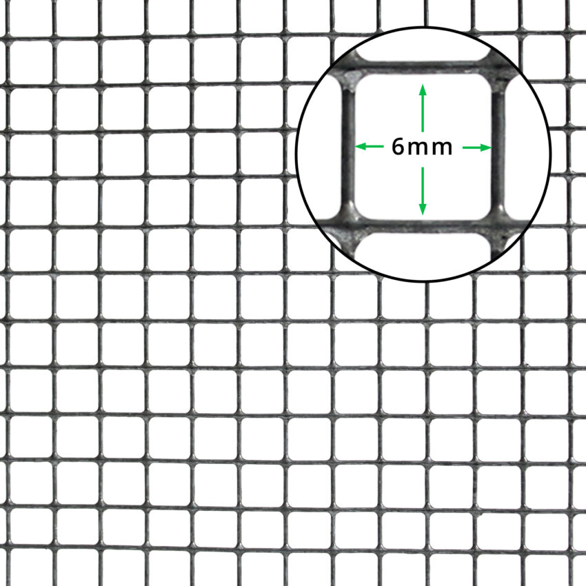 6mm x 6mm ECONOMY Welded Wire Mesh (H90cm x L6m) - 22g. | Wire Fence