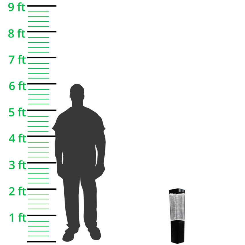 60cm-x-13cm-Black-Plastic-Tree-Guard-Shelter-height-comparison