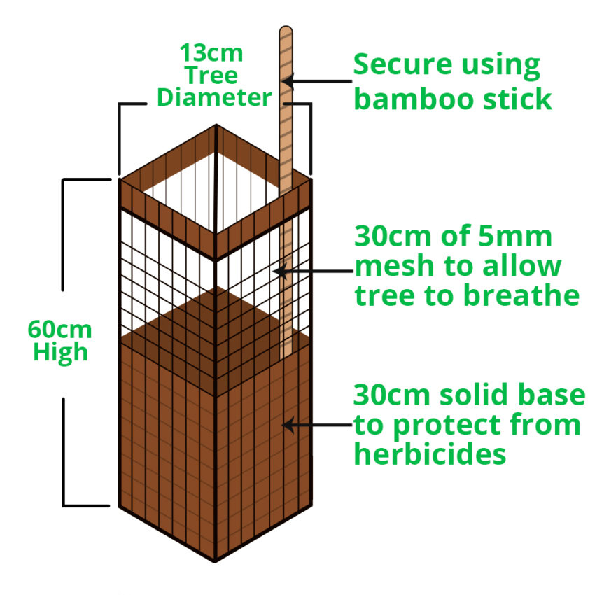 Plastic Tree Guards Diagram_brown