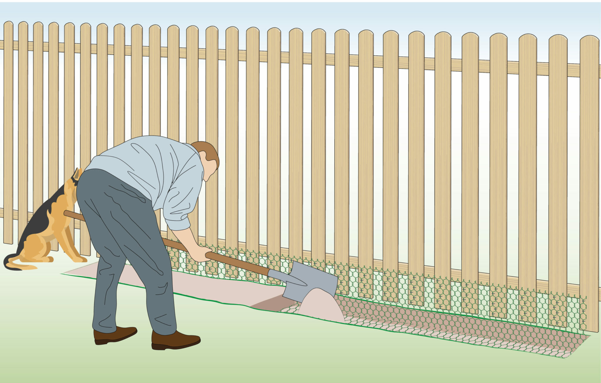 How to Keep Dogs From Digging Under a Fence Wire Fence