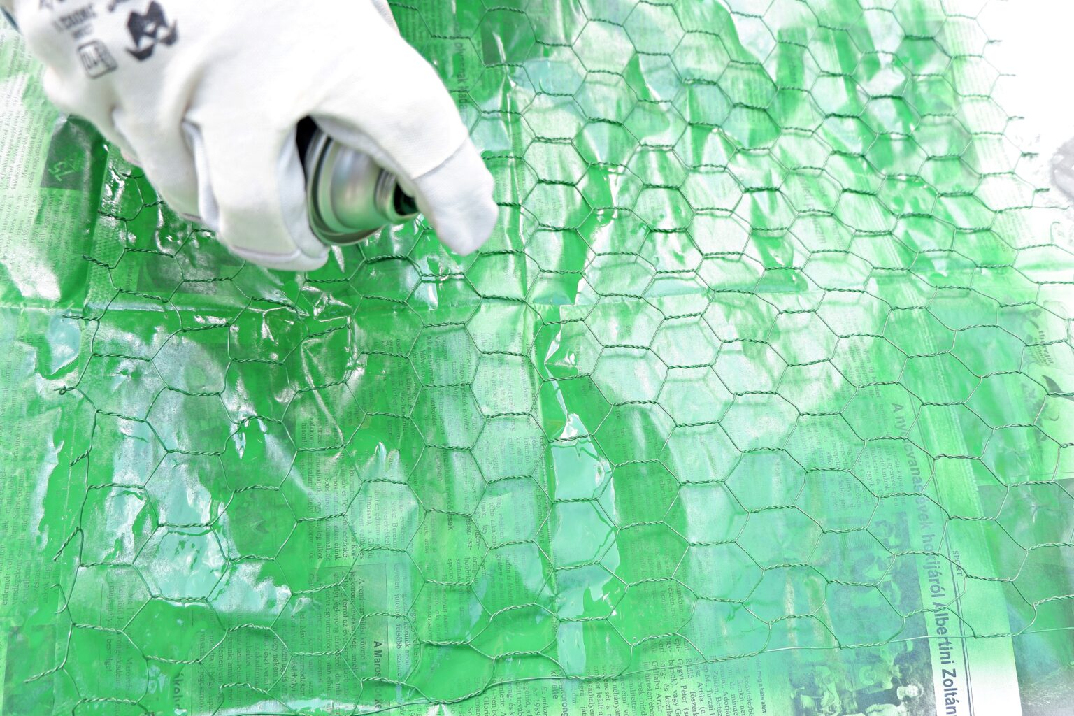 green-spray-painted-chicken-wire