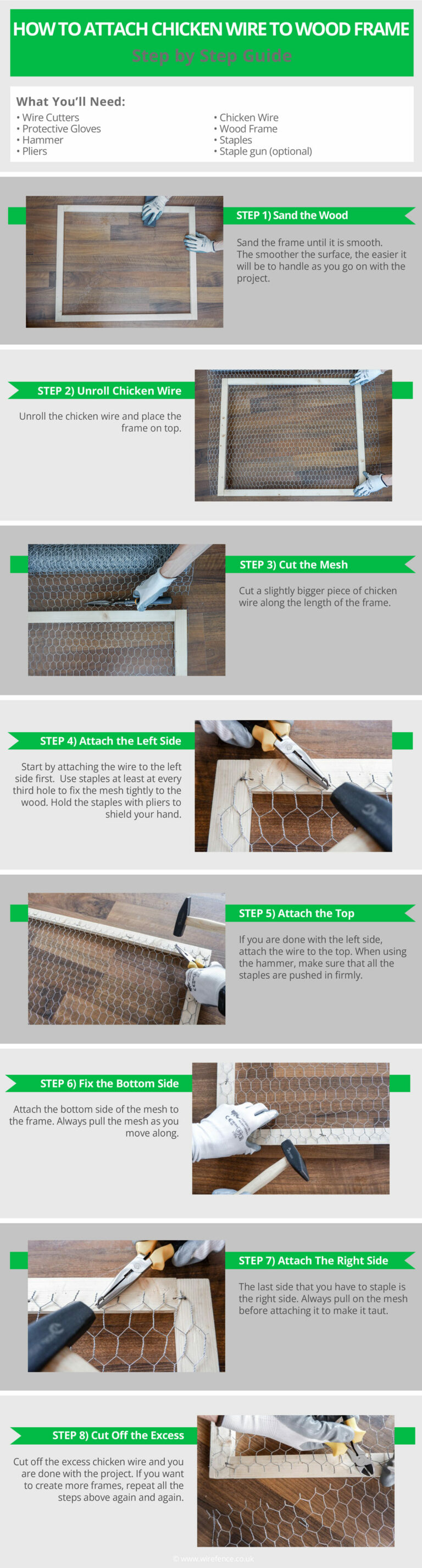 How to Attach Chicken Wire to Wood Frame Wire Fence