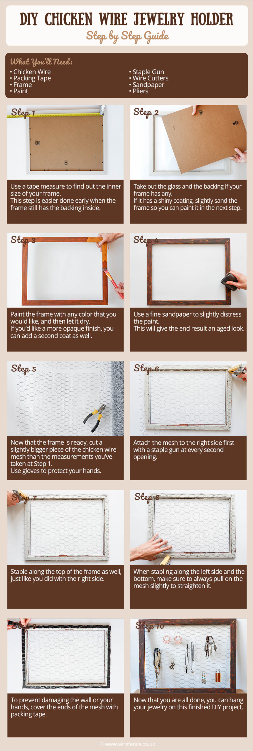 DIY chicken wire jewelry holder