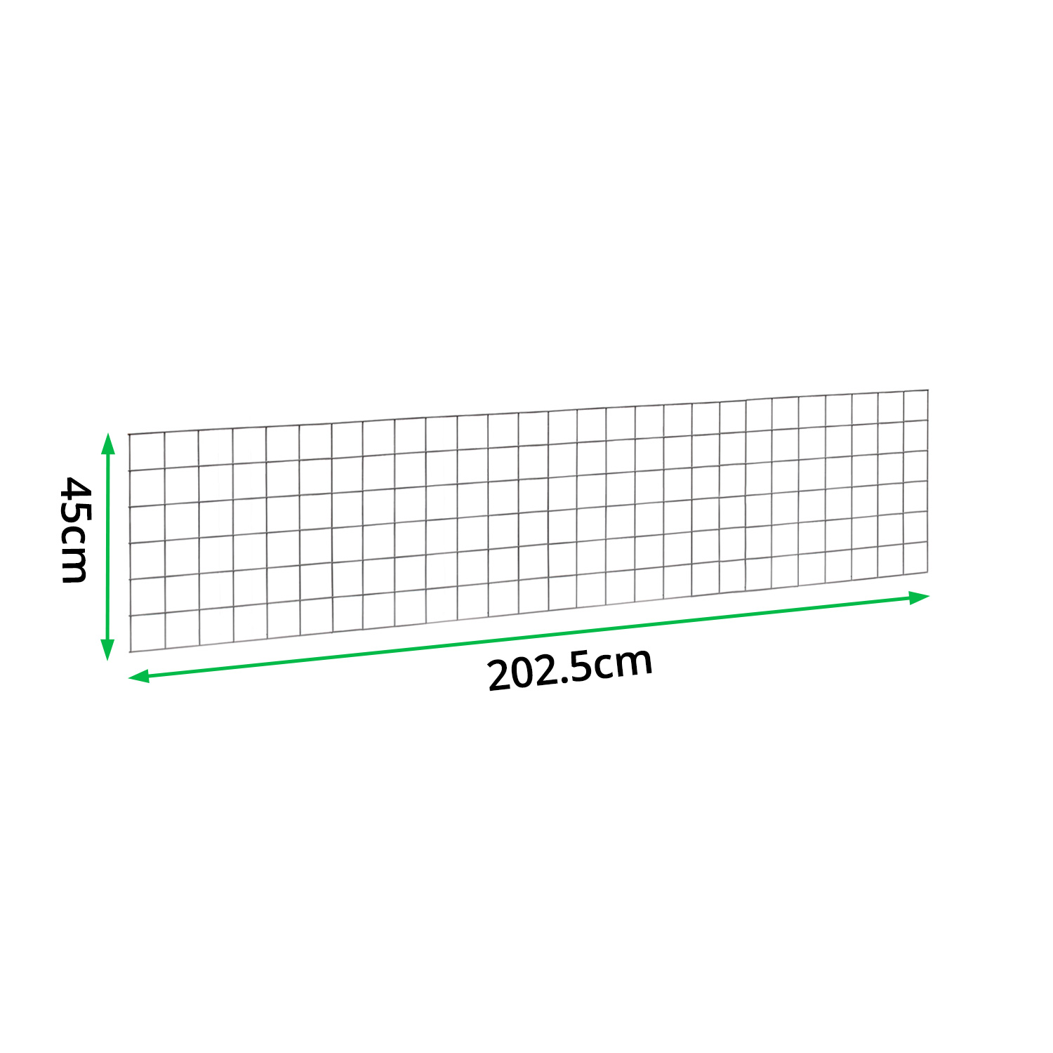 PVC-L202.5cm-x-H45cm-Welded-Gabion-Panel-(3.2mm-dia)-measurements