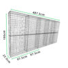 L487.5cm-D22.5cm-H195cm-Gabion-Wall-Kit-diagonal-with-measurements