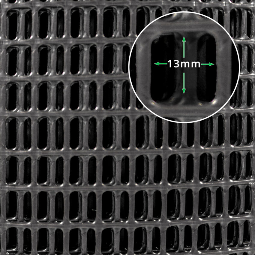 13mm-Hole-Black-Plastic-Tree-Guard-Mesh-Roll-L50m-hole-size