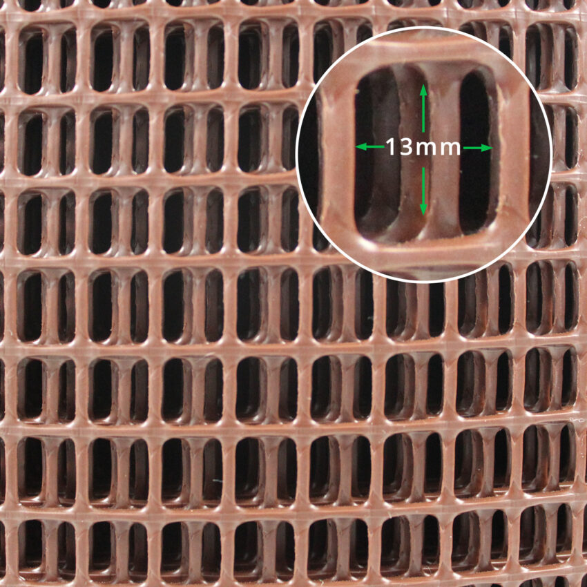 13mm-Hole-Brown-Plastic-Tree-Guard-Mesh-Roll-L50m-hole-size