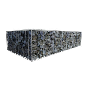 L195cm-D97.5cm-H45cm-Gabion-Wall-Kit-diagonal-with-rocks