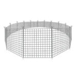 Grey PVC Coated Portable Dog Fence Kit (15 panels)