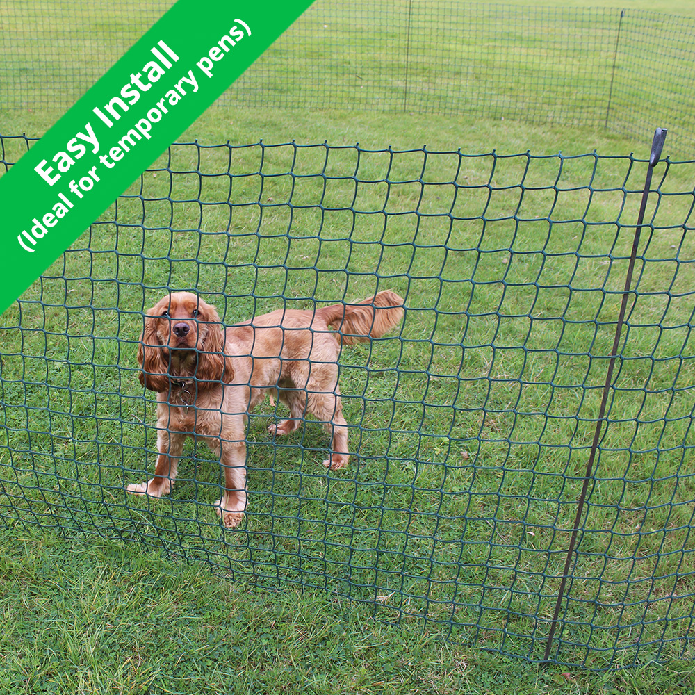 Medium Green Plastic Portable Dog Fence Kit Wire Fence