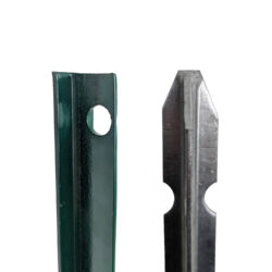 green-and-galvanised-t-post