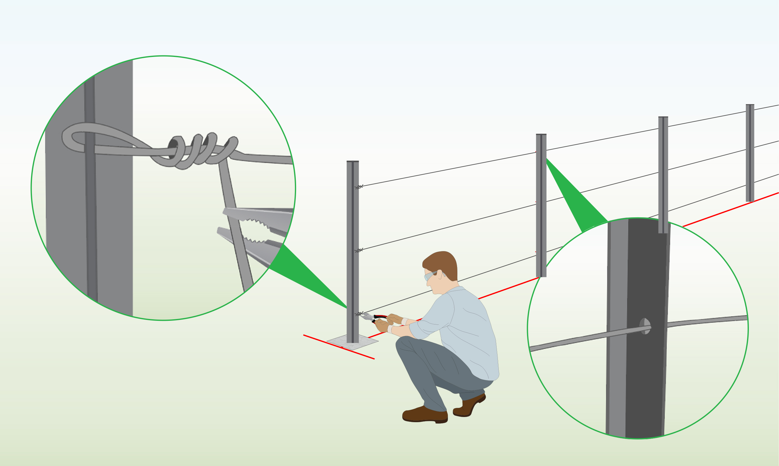 T post step 8 - tensioning wire