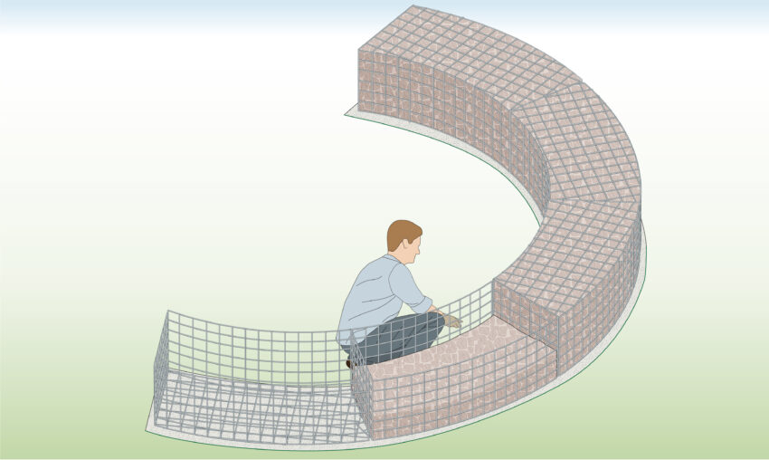 How to Make a Curved Gabion Wall Wire Fence