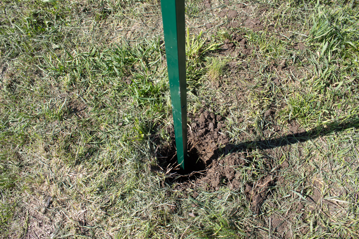 position-t-post-into-hole