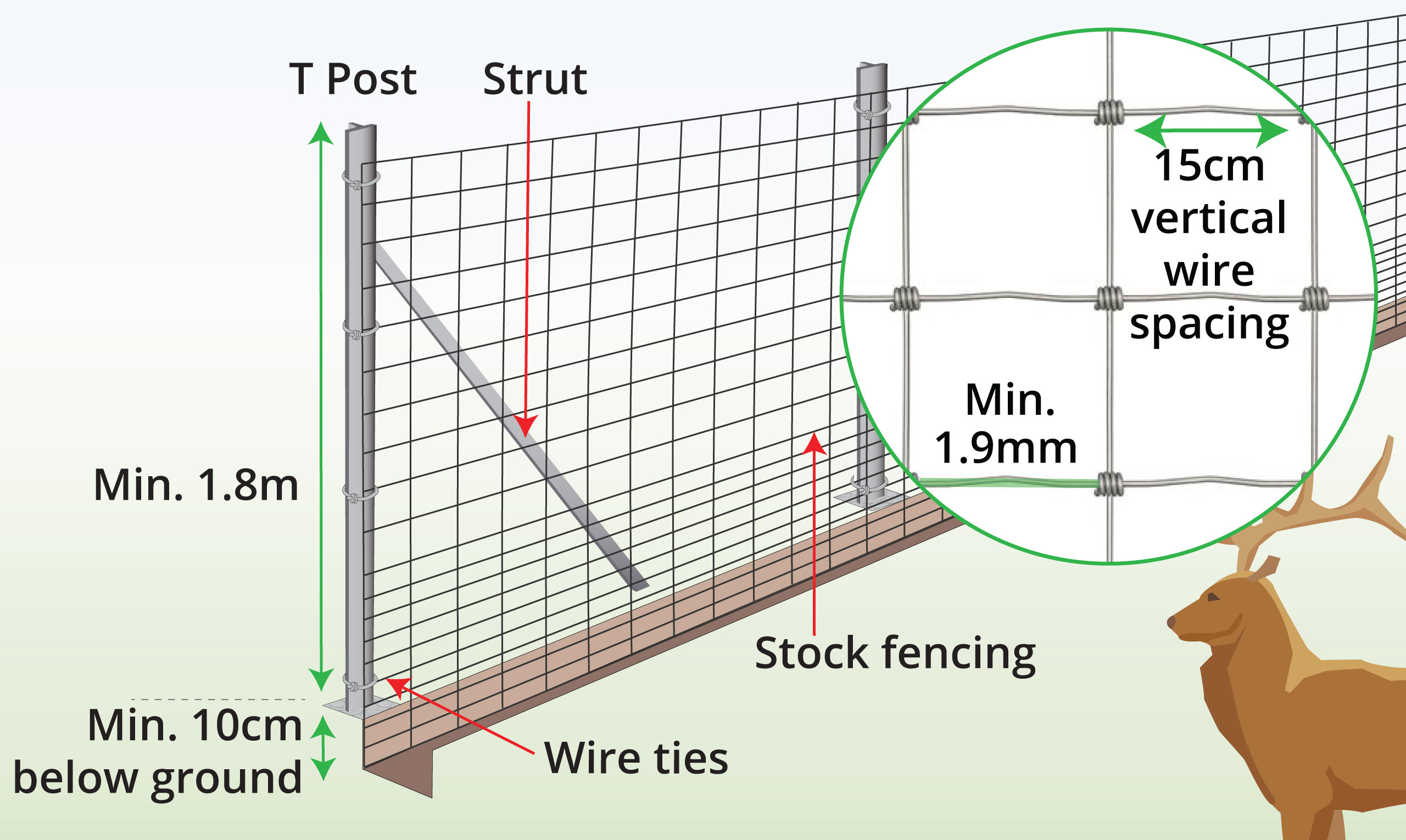 deer-fencing-with-T-posts-anatomy