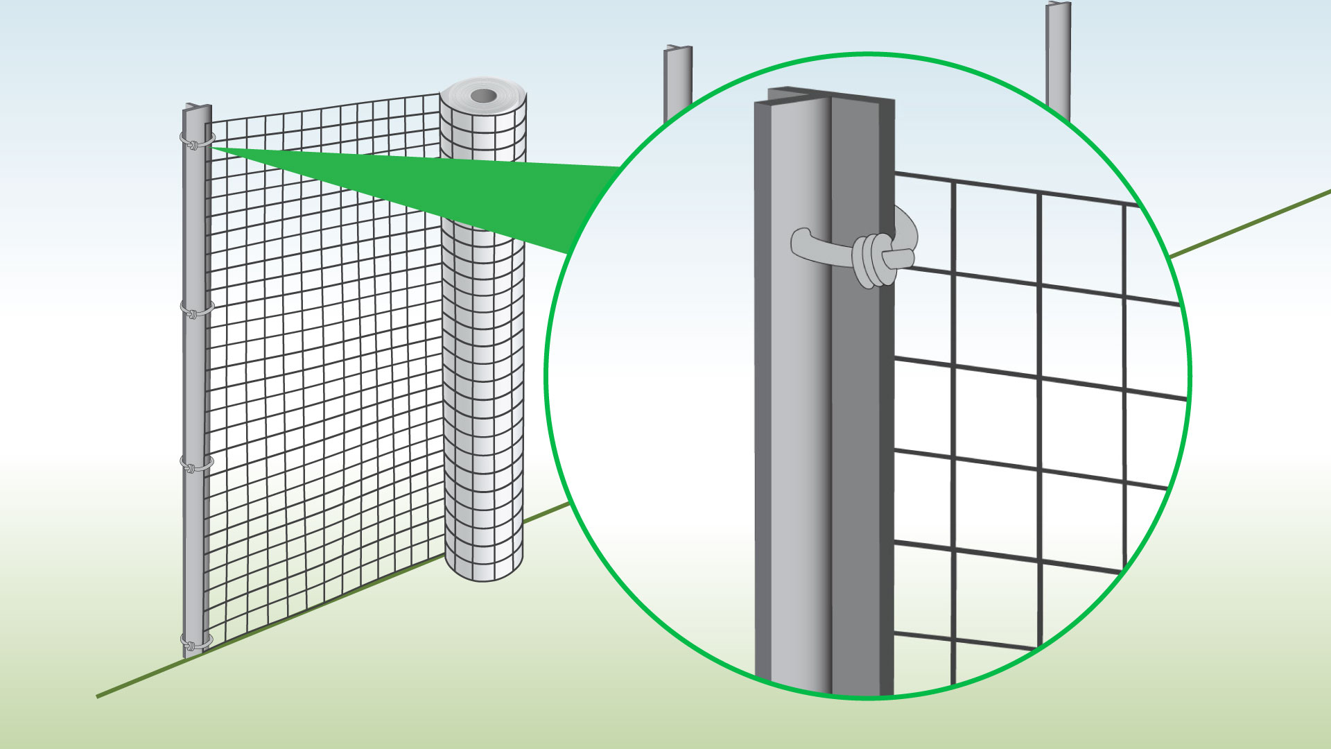 attach-mesh-to-t-post