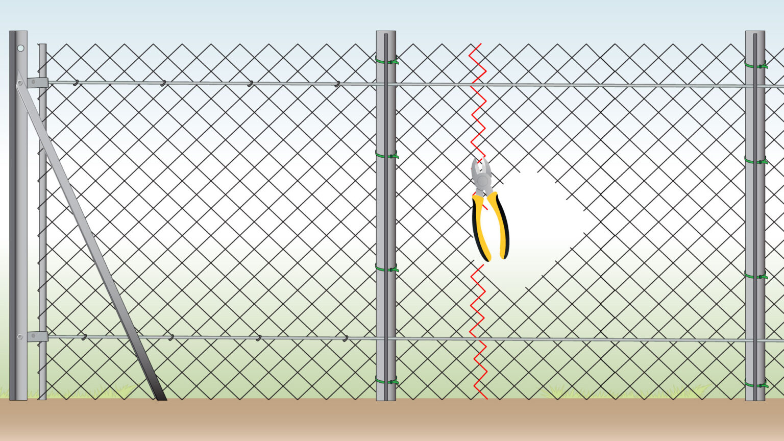cut-one-side-of-the-chain-link